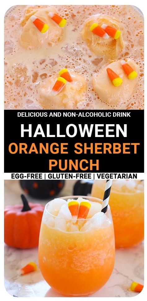 Halloween Fruit Punch, Non Alcoholic Drinks Halloween, Teen Halloween Party Ideas, Orange Sherbet Punch, Halloween Punch For Kids, How To Make Punch, Teen Halloween Party, Homemade Pie Recipes, Colorful Recipes