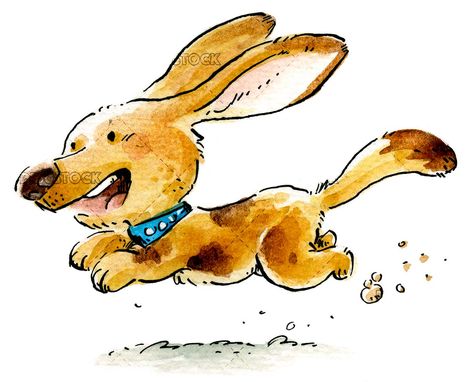 Career Illustration, Puppy Jumping, Cartoon Running, Kid Illustration, Running Illustration, Running Cartoon, Happy Illustration, Dog Running, Children's Stories