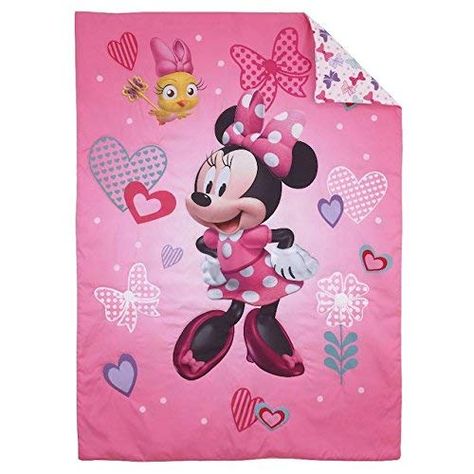 Disney Minnie Hearts  Bows 4Piece Toddler Setfits Standard Toddler Mattress 52 x 28 x 8 ** Learn more by visiting the image link. (This is an affiliate link) Minnie Mouse Toddler Bedding, Sleep Fits, Reversible Pillowcase, Minnie Mouse Bedding, Disney Bedding, Building Toys For Kids, Toddler Crib, Toddler Bedding, Toddler Bed Set