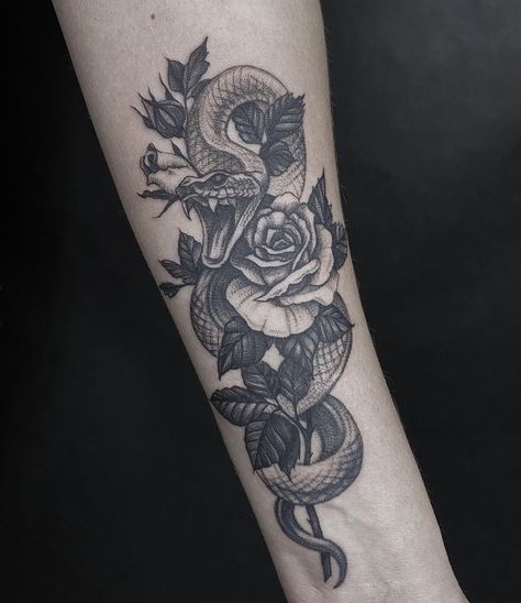 Snake And Rose Tattoo Men, Snake Cover Up Tattoos For Women, Snake And Rose Tattoo Design, Rose And Snake Tattoo Design, Forearm Cover Up Tattoos For Women, Rose And Snake Tattoo, Snake Forearm Tattoo, Snake Rose Tattoo, Snake And Rose Tattoo