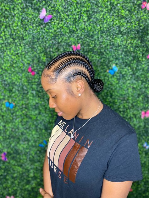 Stitch Cornrows Braids For Black Women, Plait Backs On Black Women, Stitch Braids On Natural Hair, Simple Stitch Braids, Cornrow Stitch Braids, Cornrow Bun, Stitch Braids Cornrows, Stitch Cornrows, Straight Backs