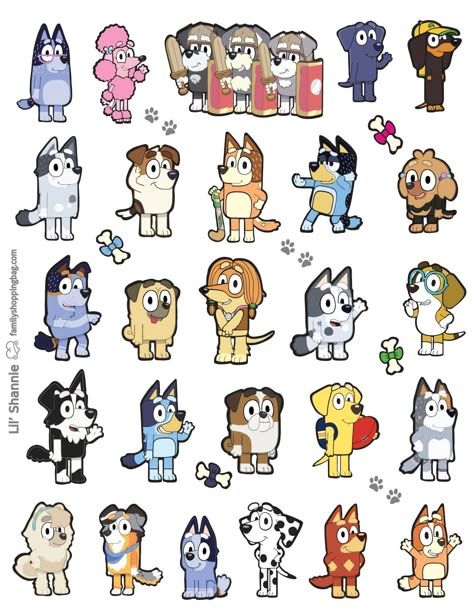 Stickers Bluey Stationery List, Bingo Party, Kitten Stickers, Disney Jr, Free Printable Stickers, 2nd Birthday Party Themes, Monster Party, Birthday Stickers, Party Banners