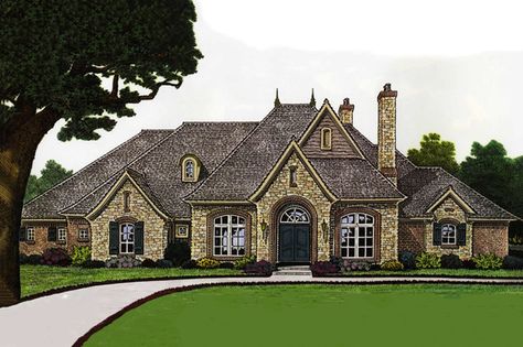 Plan #310-678 - Houseplans.com French Country Houses, Accessible Home, Plans For The Future, European House Plans, French Country House Plans, European House Plan, European Style House, Country Style House, Country Style House Plans