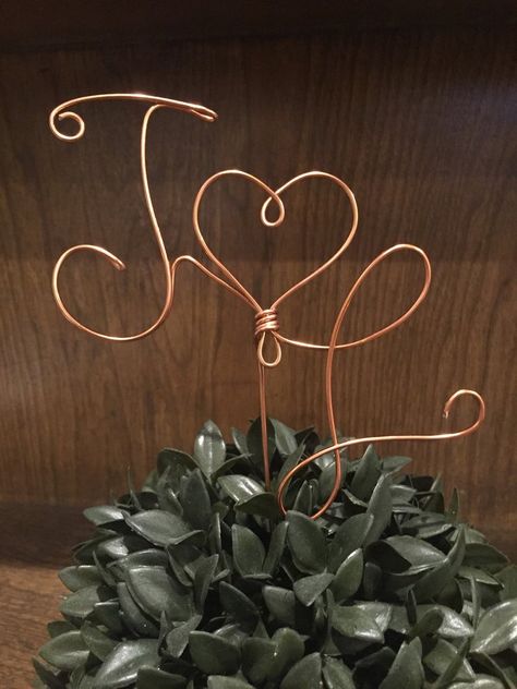 Diy Wedding Cake Topper, Wire Cake Topper, Cake Topper Wedding Monogram, Monogram Wedding Cake, Custom Wedding Monogram, Silver Birthday, Diy Cake Topper, Custom Wedding Cake Toppers, Custom Wedding Cakes