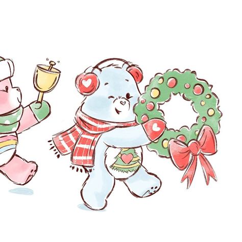 Winter is officially here and we are sending you all the beary merriest holiday cheer! | Instagram Carebear Christmas Wallpaper, Christmas Care Bear, Care Bear Christmas, Tshirt Prints, The Care Bears, Baby F, Notes Planner, 80s Cartoons, Christmas Icons