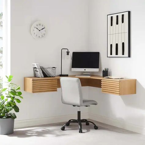 Corner Desk Office, Corner Office, Home Office Decor, Office Desk, Home Office, Office Decor, Wall Mount, Desk, Wall