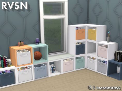 The 'Do It Your-Shelf' modular series gives sims the ultimate organization and custimzation. The cubbies can be seamlessly stacked and tiled to fit any space. Plenty of inserts help reduce clutter... Die Sims 4, Sims 4 Bedroom, Cc Furniture, Casas The Sims 4, Sims Games, Sims 4 Mm, Sims 4 Downloads, Sims 4 Cc Packs, Sims 4 Cc Furniture