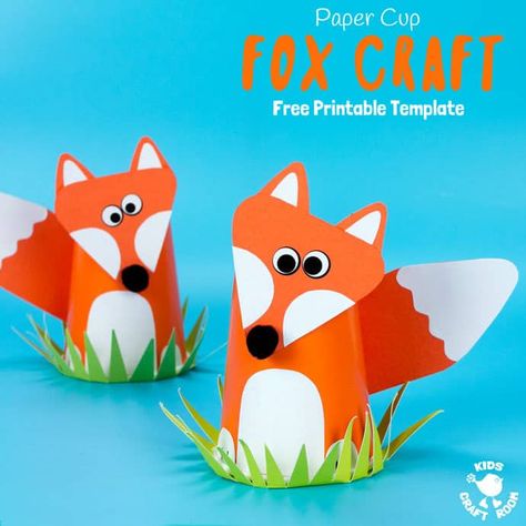 Cute-Paper-Cup-Fox-Craft-square Kids Crafts Letters, Fox Craft, Paper Cup Crafts, Paper Fox, Fox Crafts, Kids Craft Room, Fun Fall Crafts, Easy Origami, Animal Crafts For Kids