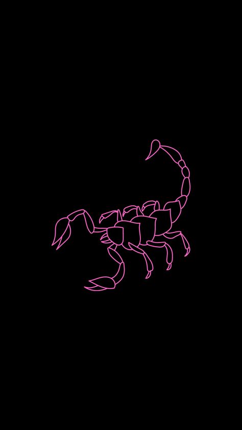 Scorpio Wallpaper, Scorpio Aesthetic, Scorpio Art, Scorpion, Black Background, Iphone Wallpaper, Neon, Iphone, Pink