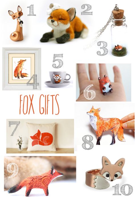 Fox Gifts | A Blackbird's Epiphany - UK Handmade and Creative Writing Blog: Fox Gifts Fox Diy Crafts, Fox Gifts, Fox Gift Ideas, Fox Accessories, Fox Theme Gift, Forest Gift Ideas, Fox Trinkets, Forest Gift, Fantastic Fox