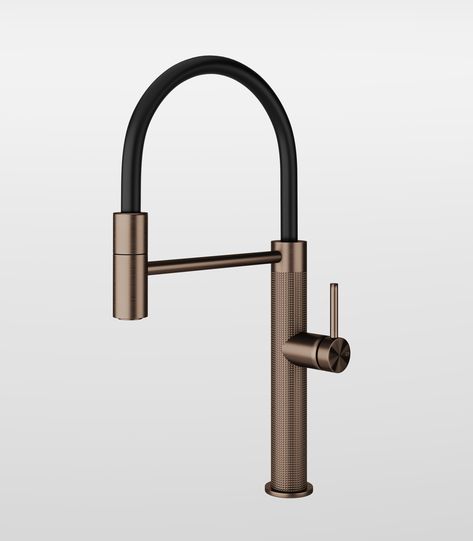 Gessi316 Kitchen Tap Cesello - 60014 - Italian Luxury Interiors Bronze Kitchen Sink, Bronze Kitchen Faucet, Arch Inspiration, Metal Sink, Semi Pro, Kitchen Sink Taps, Sink Taps, Kitchen Taps, Kitchen Faucet