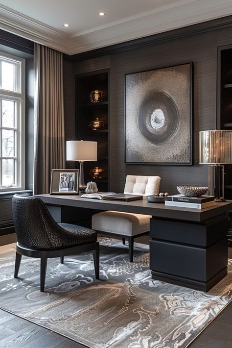 Elegant Conference Room, Cozy Home Office Ideas, Luxury Home Office, Office Concept, Elegant Home Office, Simple Office, Home Office Layout, Cozy Home Office, Office Decorating