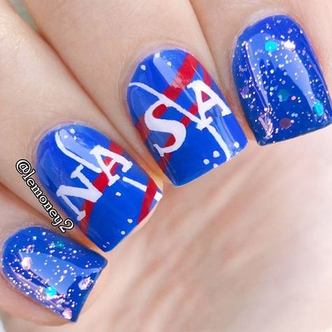 NASA Nails Nasa Nails, Nails Space, Space Camp, Space Nails, Sinful Colors, Dye Colors, Nail Idea, Cat Eye Gel, Cute Nail Art