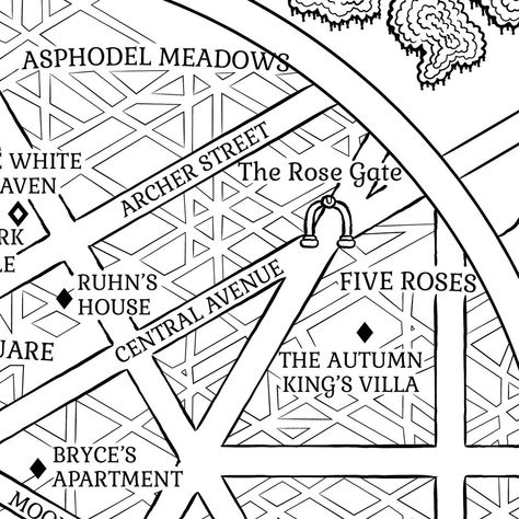 Crescent City #crescentcity #fantasy #cartography #citymap #map #lunathion #autumnking www.etsy.com/listing/1396222480/map-of-lunathion-crescent-city Lunathion Map, Crescent City Map, Fantasy Cartography, City Tattoo, Fantasy Map, Crescent City, City House, Book Stuff, Sarah J