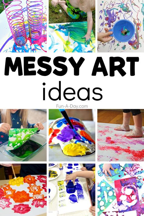 Messy Party, Messy Play Activities, Art Ideas For Kids, Messy Crafts, Messy Kids, Wonder Art, Messy Art, Preschool Arts And Crafts, Vbs Crafts