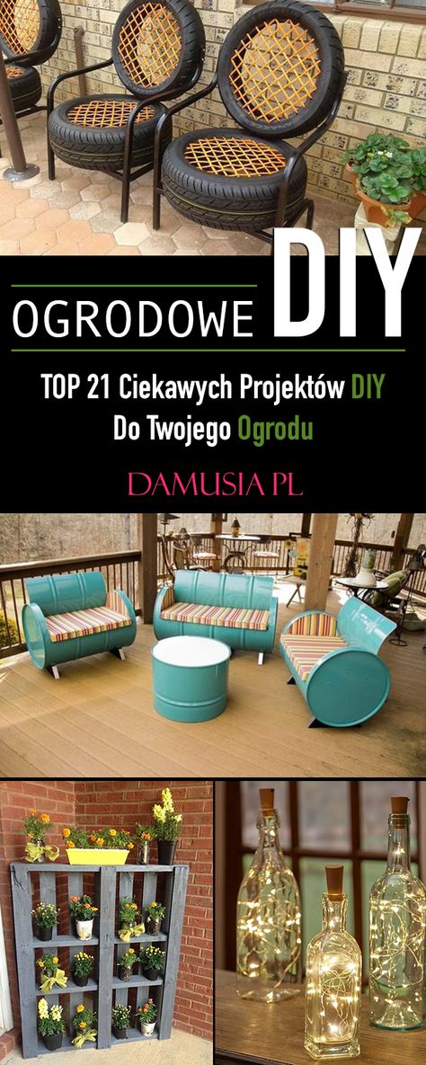 Ogrodowe DIY - TOP 21 Ciekawych Projektów DIY Do Twojego Ogrodu Cardboard Crafts, Diy Garden, Furniture, Home Decor, Home Décor