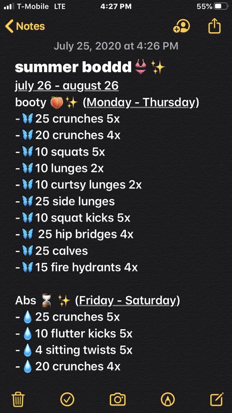 Routine Board, Summer Workout Routine, Glow Up Routine, Teen Workout Plan, Summer Body Workout Plan, At Home Workouts For Women, Summer Bod, Workout List, Routine Ideas