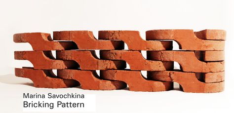 Bricking Pattern | Marina Savochkina | Photo: Omri Bigetz | Archinect Architectural Figures, Bricks Design, Brick Projects, Drukarka 3d, Brick Interior, Terracotta Tile, Brick Cladding, Interlocking Bricks, Breeze Blocks