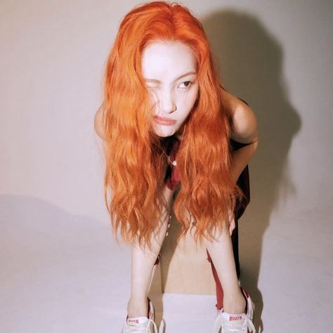 Sunmi Orange Hair, Orange Hair Photoshoot, Red Hair Ginger, Hair Photoshoot, Hair Ginger, Burnt Hair, Hair Red, Orange Hair, Ginger Hair