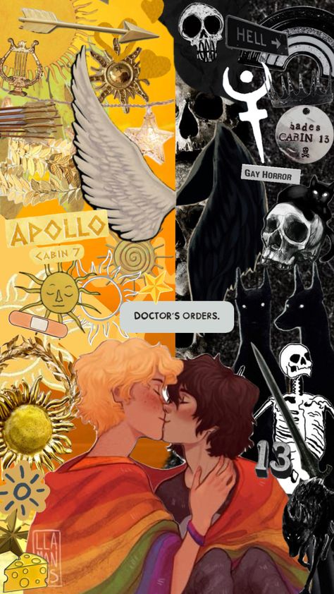 Solangelo ☀️⭐️❤️ #solangelo #nicodiangelo #willsolace #percyjackson #percyjacksonandtheolympians #heroesofolympus #trialsofapollo Apollo Hades, Solangelo Art, Hades Percy Jackson, Solangelo Headcanons, Solangelo Fanart, Percy Jackson Wallpaper, Will Solace, I Follow Back, Percy Jackson Fan Art