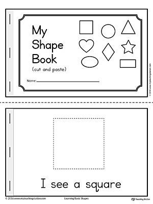 Basic Geometric Shapes Mini Book Worksheet.The Basic Geometric Shapes Mini Book is fun and simple for children in preschool to practice recognizing the eight basic shapes: square, circle, triangle, diamond, oval, rectangle, star, and heart. My Shape Book, Square Circle Triangle, Basic Geometric Shapes, Shape Activities Preschool, Shapes Kindergarten, Teaching Shapes, Prek Math, Shapes Preschool, Shape Books