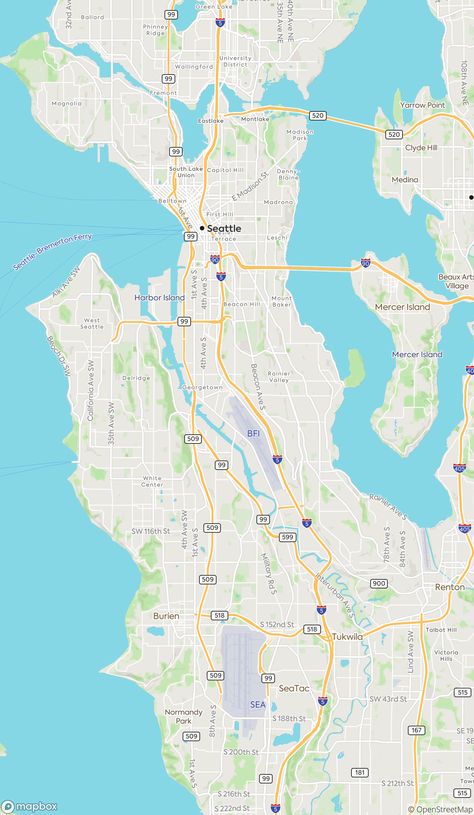 A Map of Seattle, WA Seattle Map, Washington Map, Road Trip Planner, Seattle Washington, Rv Travel, Booking Hotel, Travel Planner, Seattle, Places Ive Been