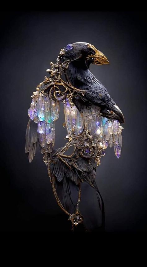 Crow Fantasy Art, Crow Fairy, Raven Fantasy Art, Fancy Art, Mystical Art, Ethereal Art, Fairy Art, Fantastic Art, Crows