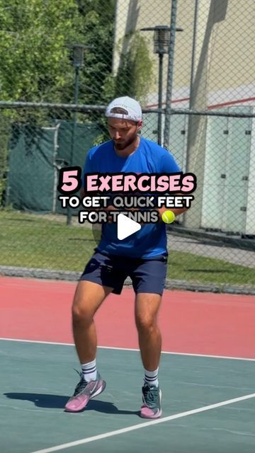 Abdullah Ojel 🎾 on Instagram: "Try these essential quick feet exercises 🎾👟  Love these exercises to work on quick feet. It’s highly recommended to add these after a dynamic warm-up to get the juices flowing before a good session 🎾  3 sets 15 seconds is what I usually do.   #tennis #footwork #tennisfootwork #tennislove #tenniscourt #tennislife" Tennis Footwork Drills, Tennis Workout Training, Dynamic Warm Up, Foot Exercises, Tennis Life, Tennis Workout, Pickleball, Tennis Court, Work On