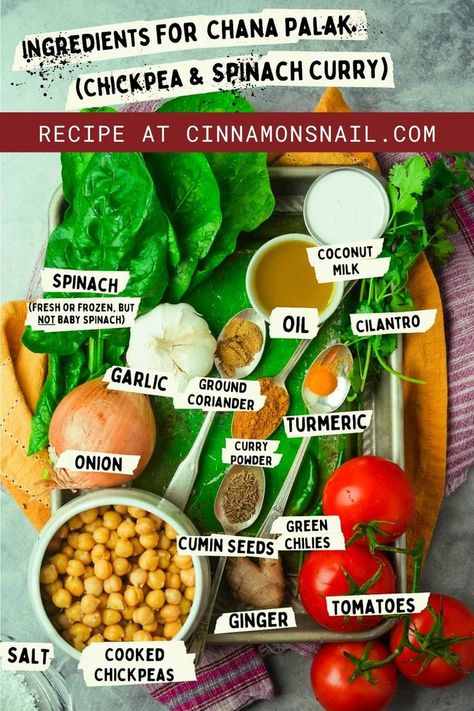 Chickpea and spinach curry is a simple, mouthwatering dish that you'll find yourself making time and time again. An easy dinner recipe, this vegan chickpea and spinach curry comes together in a single pot in about 25 minutes. Delicious served with rice for a hearty dinner. Chana Palak, Chana Saag, Chickpeas And Spinach, Chickpea And Spinach, Curry Easy, How To Make Spinach, Chickpea And Spinach Curry, Vegan Spinach, Middle East Recipes