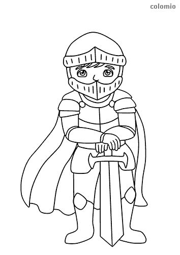 Sweet knight with sword and cape coloring page Knight Coloring Pages, Crusader Knight, Noble Knight, Free Printable Coloring, Free Printable Coloring Pages, Crusades, Coloring Pictures, Middle Ages, Story Time