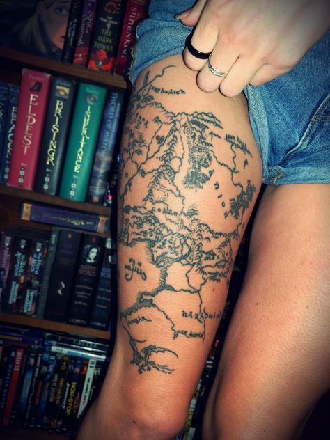 Middle Earth Map Tattoo, Earth Map Tattoo, Middle Earth Tattoo, Map Of Middle Earth, Map Tattoo, Earth Tattoo, Middle Earth Map, Map Tattoos, Earth Map