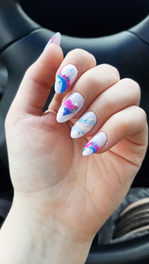 Trans Pride Nails Designs, Trans Nail Art, Pan Flag Nails, Bisexual Flag Nails, Nonbinary Nail Art, Trans Flag Nails, Trans Nails Designs, Transgender Nails, Bi Pride Nails Designs