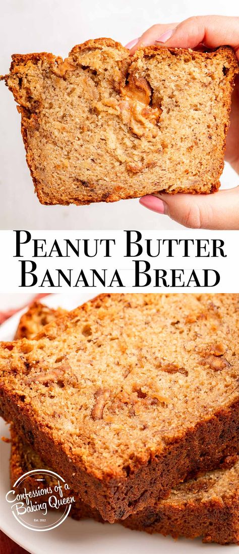 Fastest Bread Recipe, Fast Bread, Banana And Peanut Butter, Butter Banana Bread, Peanut Butter Banana Bread, Peanut Butter Bread, Butter Bread, Holiday Foods, Tea Time Snacks