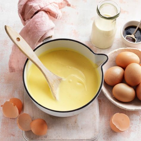 Basic Custard Recipe South African Custard Recipe, Basic Custard Recipe, Vanilla Custard Recipe, Custard Recipe Easy, How To Make Custard, Egg Custard Recipes, Egg Yolk Recipes, Easy Custard, Fabulous Desserts