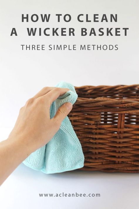 How To Clean A Wicker Basket, How To Clean Wicker Furniture, How To Clean Wicker Baskets, Diy All Purpose Cleaner, Organizing Items, Wicker Box, Grass Basket, Natural Baskets, Cleaning Techniques