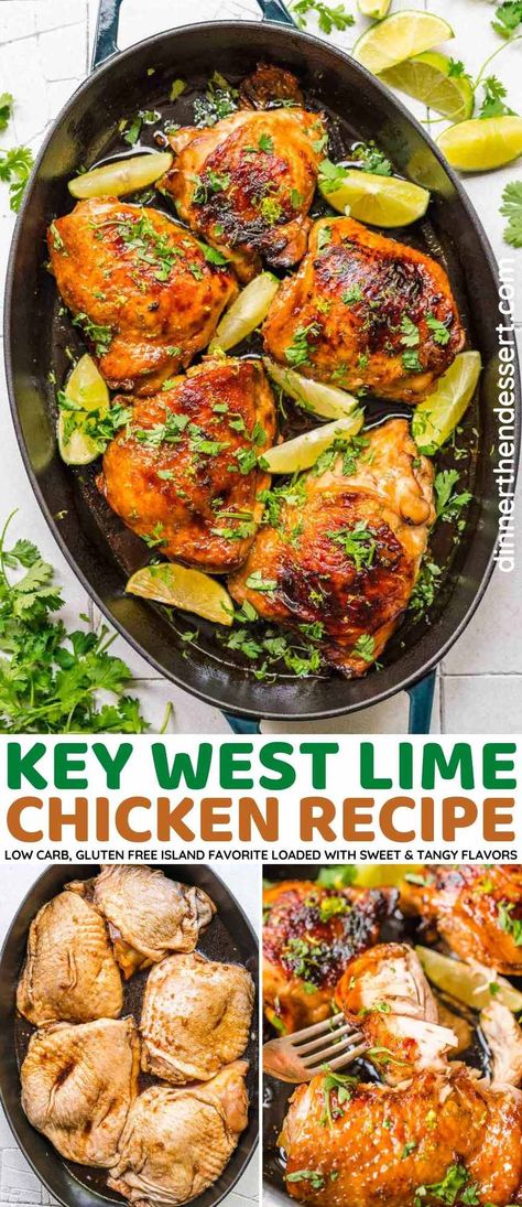 Key West Chicken Marinade, Tropical Chicken Recipes, Key Lime Juice Recipes, Chicken Thigh Marinade Baked, Key Lime Chicken, Chicken Thighs Marinade, Lime Chicken Thighs, Lime Juice Recipes, Chicken Thighs In Oven