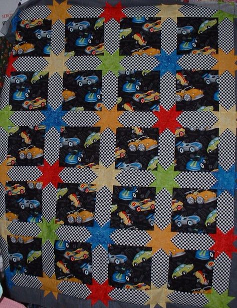 Cars quilt for my youngest grandson Quilt Patterns For Boys, Quilts For Men, Toddler Boy Quilts, Car Quilt, Boys Quilt Patterns, Car Fabric, Checked Fabric, Kids Quilts, Quilting Board