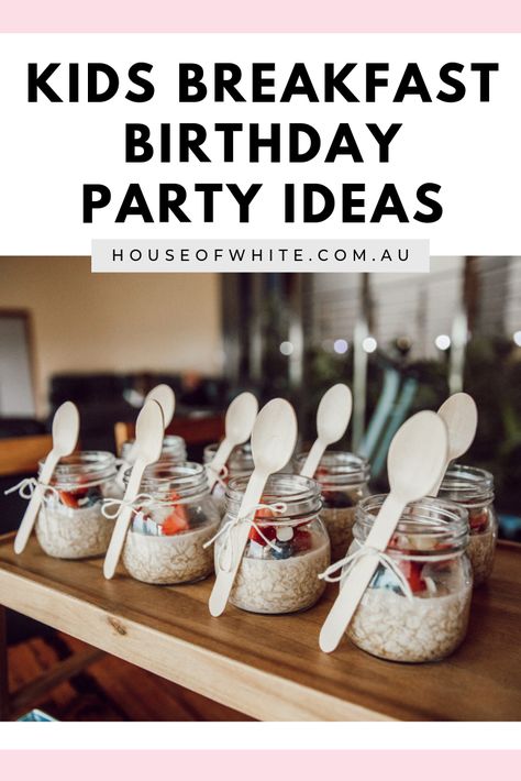 2nd Birthday Breakfast Ideas, Breakfast Food Birthday Party, Food Ideas For Morning Birthday Party, Birthday Sleepover Breakfast Ideas, 1st Birthday Breakfast Party, Morning Birthday Party Ideas, Brunch Birthday Party Ideas Kids, Birthday Breakfast Party Ideas, Breakfast Birthday Party Food