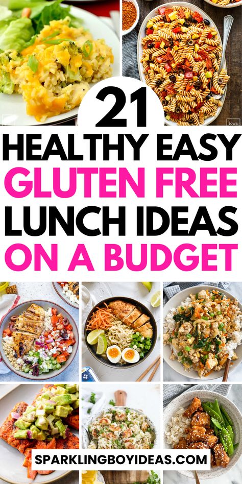 Explore our delicious gluten free lunch ideas for work! Dive into a world of easy gluten-free meals, including quick gluten-free lunches for work. From chicken recipes, salad recipes, gluten-free pasta recipes, chicken and rice recipes to other meal prep lunches, you'll love them all. You'll also find gluten-free lunchbox ideas for kids. Enjoy a variety of vegan gluten-free lunches and vegetarian gluten-free lunch recipes. So must try these easy healthy gluten free recipes for lunch. Easy Gluten Free Lunch Ideas, Recipes Chicken And Rice, Gluten Free Lunch Ideas, Gluten Free School Lunches, Lunchbox Ideas For Kids, Chicken And Rice Recipes, Quick Gluten Free Meals, Lunches For Work, Meal Prep Lunches