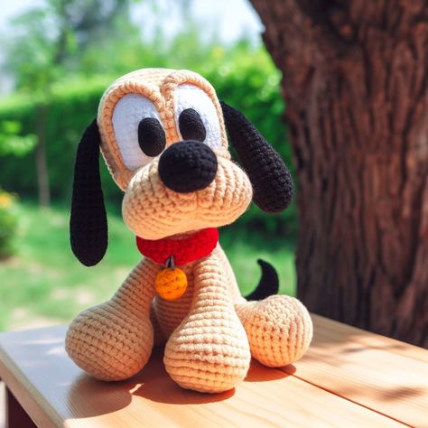 Crochet Projects Disney, Woody Crochet Pattern Free, Pluto Crochet Pattern Free, Disney Crochet Plushies, Easy Disney Crochet, Disney Characters Crochet, Goofy Crochet Pattern Free, Stitch Free Crochet Pattern, Crochet Disney Free