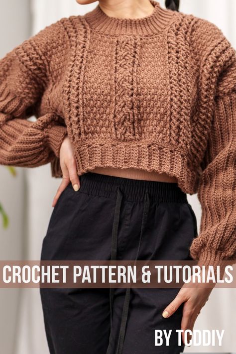 Crochet Shirt Pattern, Crochet Cable Stitch, Pull Crochet, Crochet Cable, Cable Stitch, Crochet Shirt, Modern Crochet, Crochet Vest, Chunky Crochet