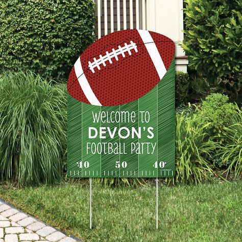 Football Yard Signs, Homecoming Decorations, Football Party Decorations, Football Baby Shower, Football Birthday Party, Football Decorations, Halloween Yard Decorations, Football Birthday, Football Baby