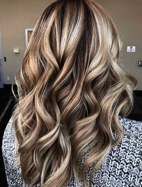 Deep Blonde Highlights, Highlights And Lowlights On Dirty Blonde, Chocolate Roots With Blonde Hair, Reverse Bayalage Light Brown, Blonde Heavy Highlights On Dark Hair, Dark Blonde With Lowlights, Warm Lowlights For Blondes, Medium Long Haircut With Layers, Blonde With Dark Lowlights