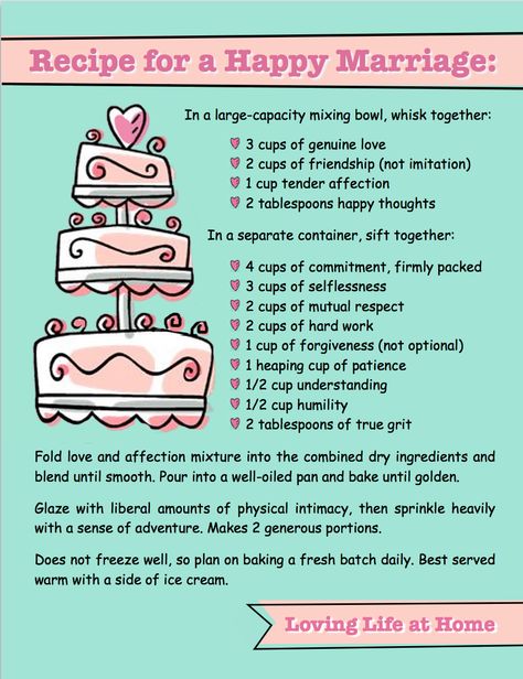 Recipe for a a Happy Marriage | free printable from Loving Life at Home Recipe For Happy Marriage, Recipe For A Happy Marriage, Best Wedding Quotes, Recipe For Marriage, Marriage Cards, Top Quotes, Successful Marriage, Wedding Quotes, Marriage Life