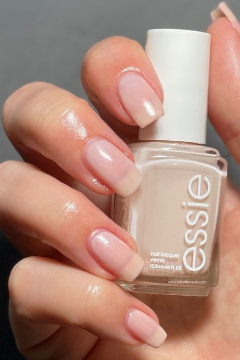 essie vanity fairest swatch Sheer Neutral Nail Polish, Oat Milk Nail Polish, Essie Wireless Is More, Essie Vanity Fairest, Soap Nails, Milk Nails, Sheer Nail Polish, Neutral Nail Color, Neutral Nail Polish