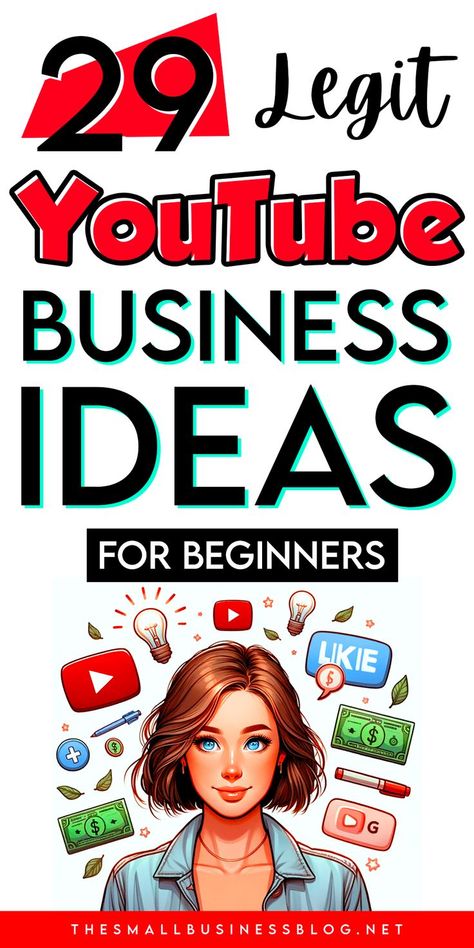 Unveil 29+ legit YouTube business ideas for beginners to start in 2024. Learn how to make money online through video content creation and audience engagement. These make money ideas for YouTube creators outline the potential for building a successful channel from scratch. Make Money Ideas, Youtube Facts, Business Ideas For Beginners, Small Business Blog, Youtube Business, Amazon Affiliate Marketing, Youtube Success, Youtube Channel Ideas, Etsy Seo