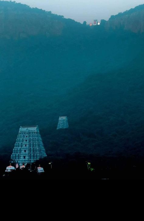 View of Gopurams on Tirupati Hills, Tirumala Tirupati Devasthanams, Andhra Pradesh Tirupati Balaji Hd Wallpapers, Venkateswara Swamy Images Hd 1080 Wallpaper, Tirumala Venkateswara Temple, God Venkateswara Images Hd Wallpaper, Tirupati Balaji, राधे राधे, Temple Photography, Ancient Indian Architecture, Temple Pictures