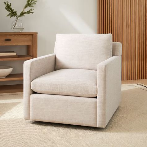 Modern Living Room Chairs | West Elm West Elm Marin, Alpine Home, Conversation Area, Chairs For Living Room, Leather Swivel Chair, Modern Wall Hanging, Swivel Chair Living Room, Swivel Chairs, Swivel Armchair