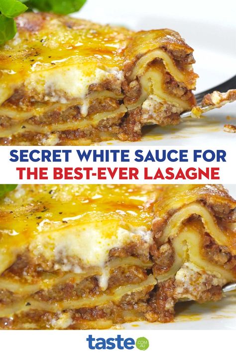 Lasagne is considered a classic Aussie dinner staple – and for good reason. The luscious meat sauce, the oozy cheesy layers, the velvety pasta sheets… We’d bet there are probably thousands of incredible interpretations out there, each claiming to be the best. And, while most people think the key to this delicious dish is all about how you prepare the meat, we’re here to reveal that the real secret to a great lasagne is an even greater bechamel sauce. Cheese Sauce For Lasagne, Lasagna Bechamel, 3 Ingredient Scones, Spaghetti Bolognese Sauce, Fried Milk, Best Sausage, Lasagne Recipes, Carbonara Recipe, Toast Toppings