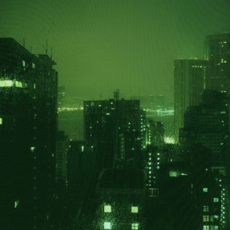 Green Dystopian Aesthetic, Neon Apocalypse Aesthetic, Green Night Aesthetic, Green City Aesthetic, Green Apocalypse, Green Black Aesthetic, Plain Images, Green Hour, Icon Y2k